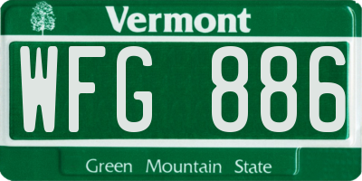 VT license plate WFG886