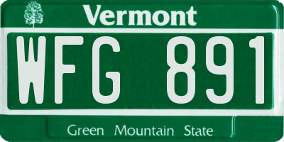 VT license plate WFG891