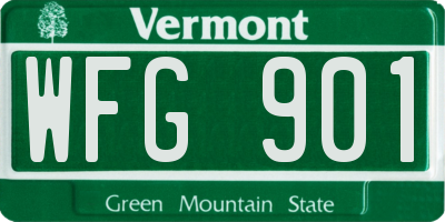VT license plate WFG901