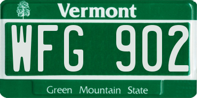 VT license plate WFG902