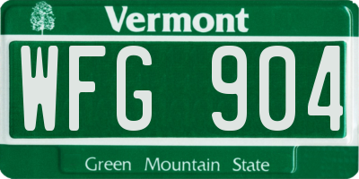 VT license plate WFG904