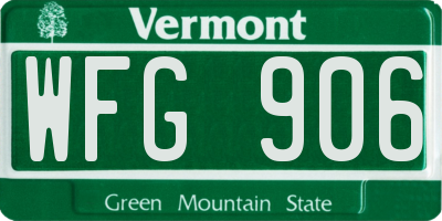 VT license plate WFG906