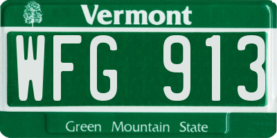 VT license plate WFG913