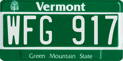 VT license plate WFG917