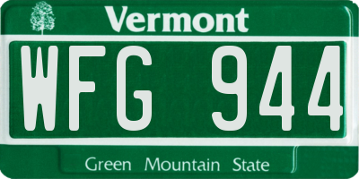 VT license plate WFG944