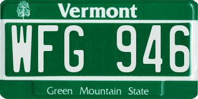 VT license plate WFG946