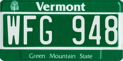 VT license plate WFG948