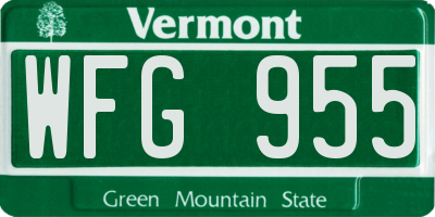 VT license plate WFG955