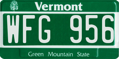 VT license plate WFG956