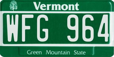 VT license plate WFG964
