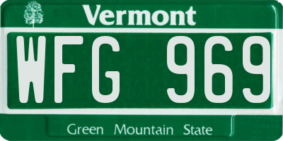 VT license plate WFG969