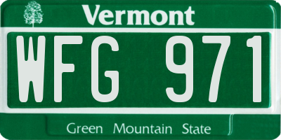 VT license plate WFG971
