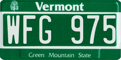 VT license plate WFG975