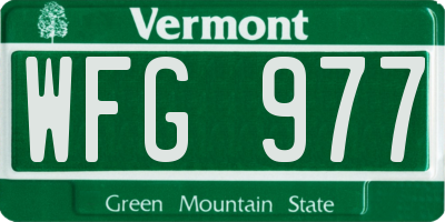 VT license plate WFG977