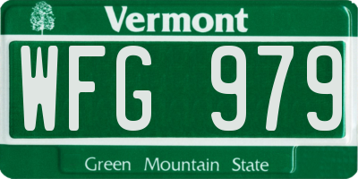 VT license plate WFG979
