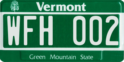 VT license plate WFH002