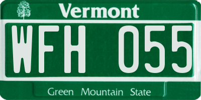 VT license plate WFH055