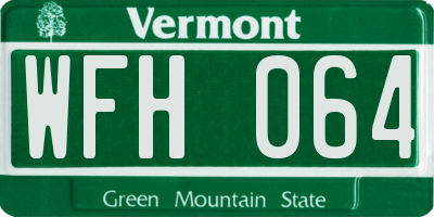 VT license plate WFH064