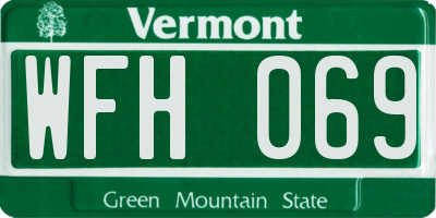 VT license plate WFH069