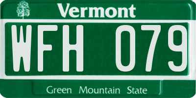 VT license plate WFH079