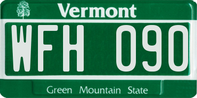 VT license plate WFH090