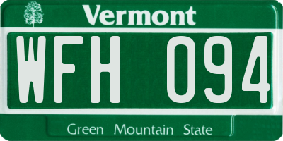 VT license plate WFH094