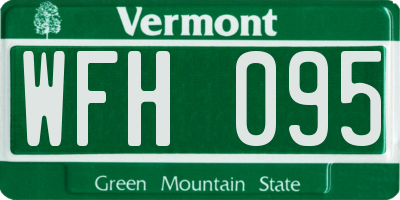 VT license plate WFH095