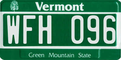 VT license plate WFH096