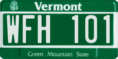 VT license plate WFH101
