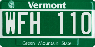 VT license plate WFH110