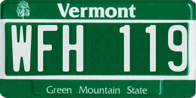 VT license plate WFH119