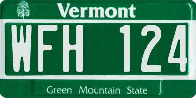 VT license plate WFH124