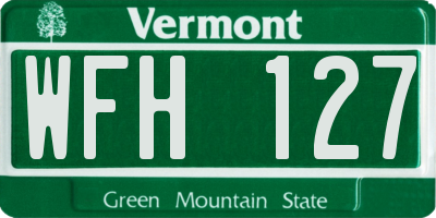 VT license plate WFH127