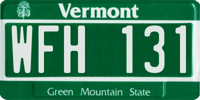 VT license plate WFH131