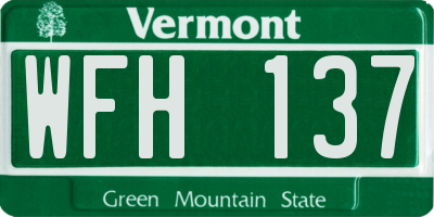 VT license plate WFH137