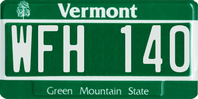 VT license plate WFH140