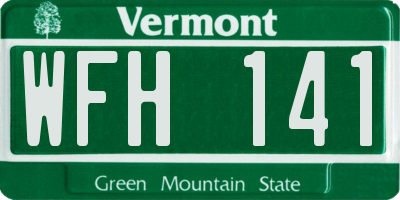 VT license plate WFH141