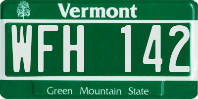 VT license plate WFH142