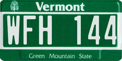 VT license plate WFH144