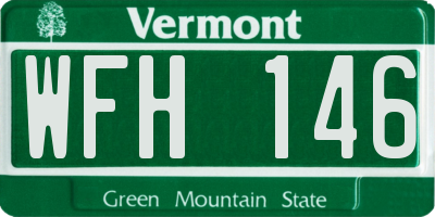 VT license plate WFH146