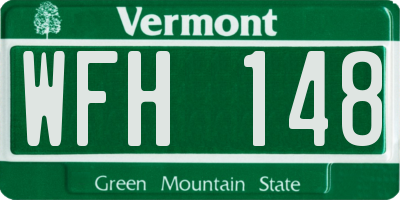 VT license plate WFH148