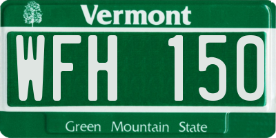 VT license plate WFH150