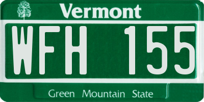VT license plate WFH155