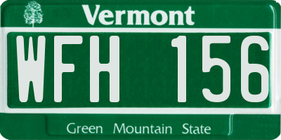 VT license plate WFH156