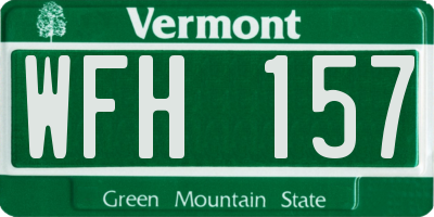 VT license plate WFH157
