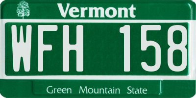 VT license plate WFH158