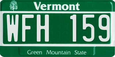 VT license plate WFH159