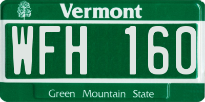 VT license plate WFH160