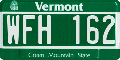 VT license plate WFH162