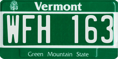 VT license plate WFH163